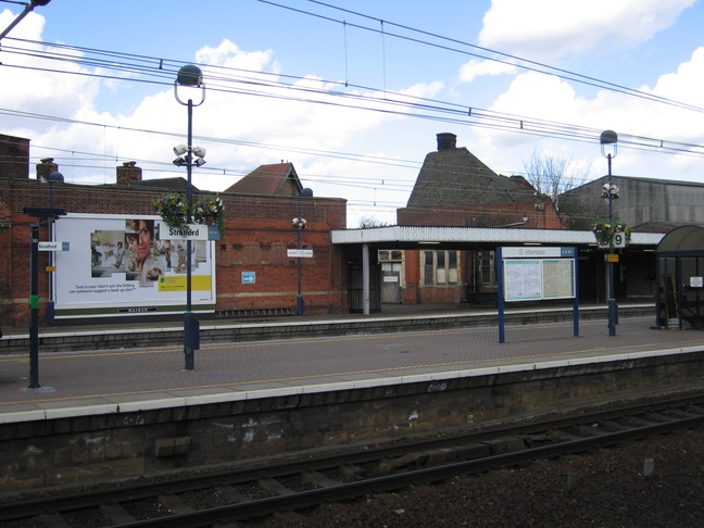 Stratford platforms 9 and 10 and
a hole in the roof