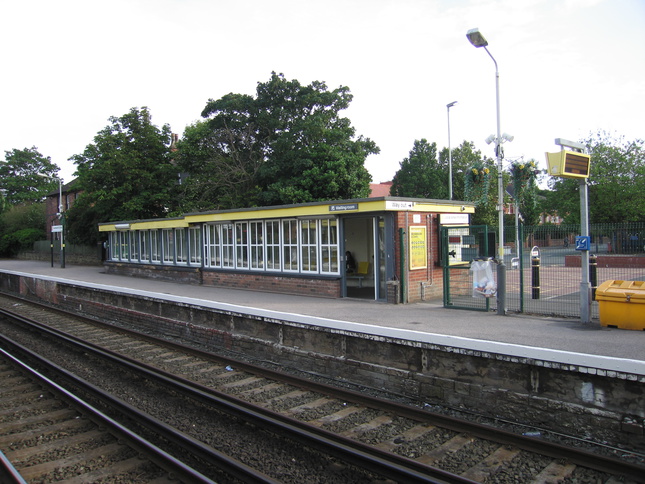 Blundellsands and
Crosby platform 2 building seen from platform 1