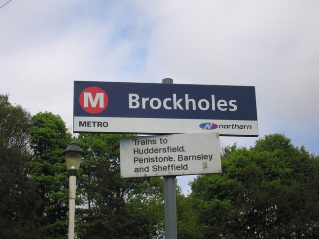 Brockholes station sign