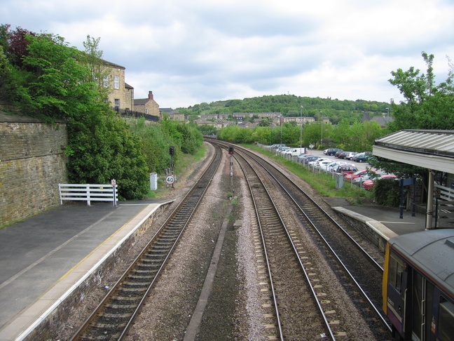 Dewsbury from footbridge looking
north