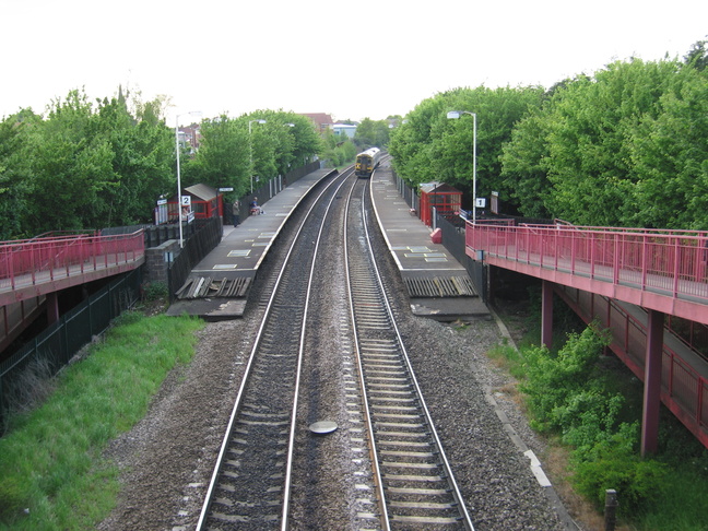 East Garforth from bridge
looking west