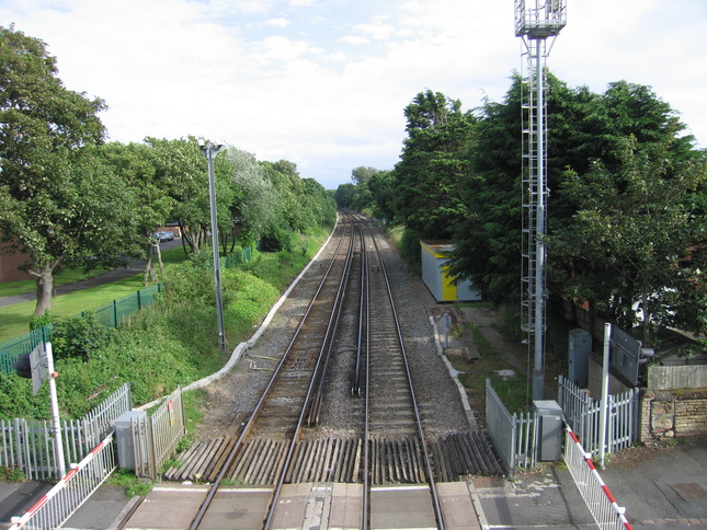 Hall Road from footbridge looking
south