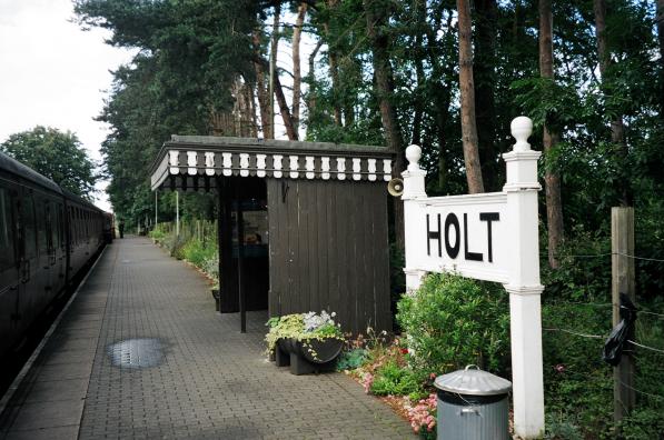 Holt Station Sign and shelter