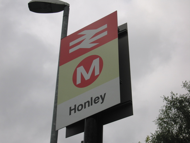 Honley station sign
