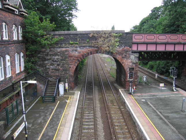 Hunts Cross from footbridge
looking west