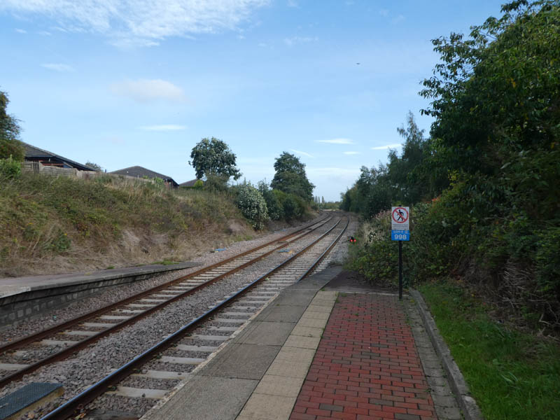 Looking east along the line