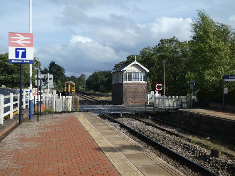 Looking east on platform 2 towards the level crossing