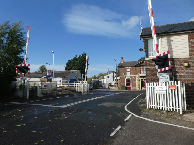 Looking north at the level crossing