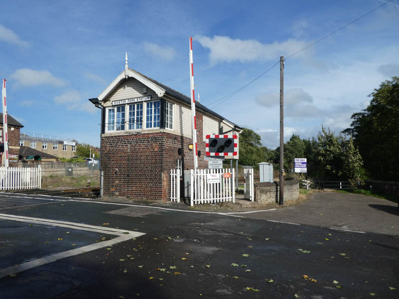 The signalbox seen from the road just south of the line