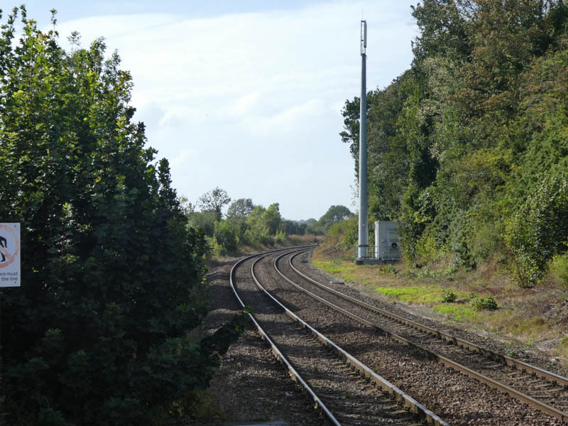 Looking west along the line