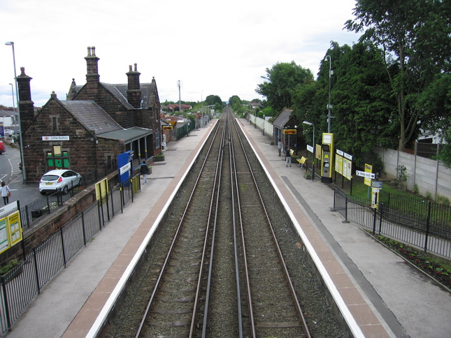 Little Sutton from footbridge
looking east
