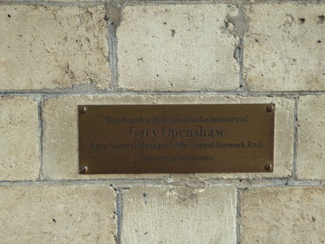 Manchester
Piccadilly platform 1 bench plaque