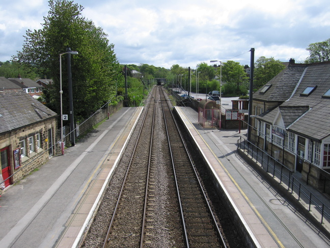 Menston from footbridge looking
east