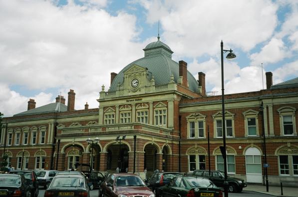 Looking along the station front