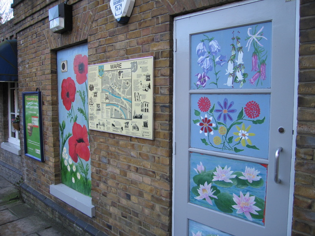 Ware front, painted door and
window