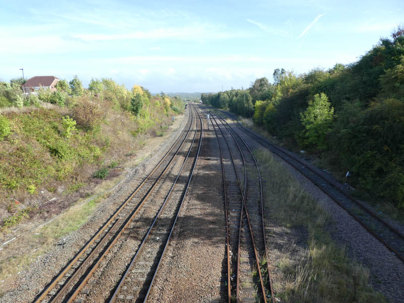 Looking east from the road bridge along the line towards Woodhouse Junction