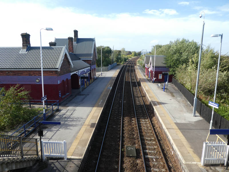 Looking north at the station from the footbridge