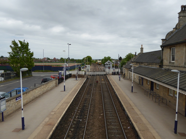 Worksop looking east from
footbridge