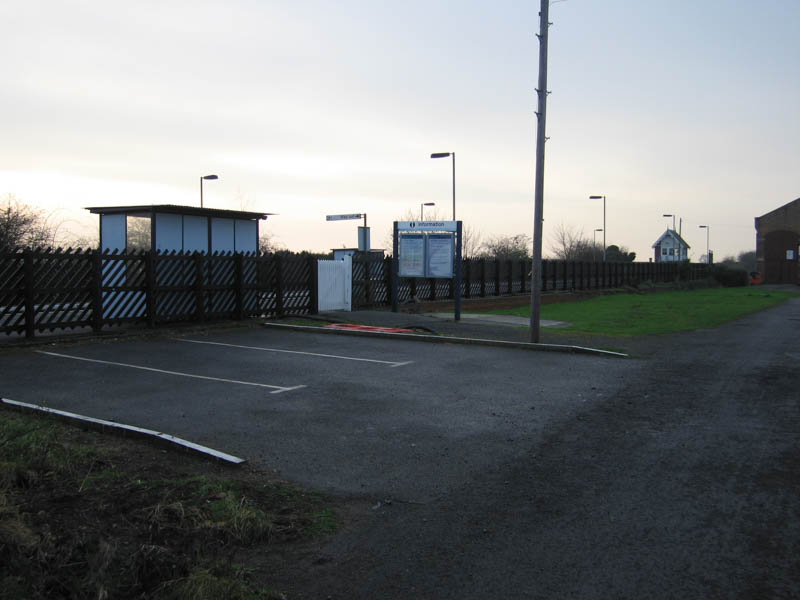 On the platform 1 side of the station is a small car park