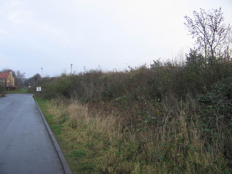 On the approach road to Ancaster station,, looking back towards Ermine St