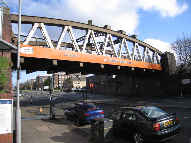 Anniesland road bridge, looking
east