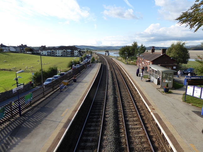 Arnside from footbridge looking
north