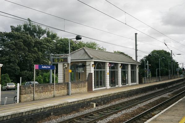 Audley End platform 1 and new
building