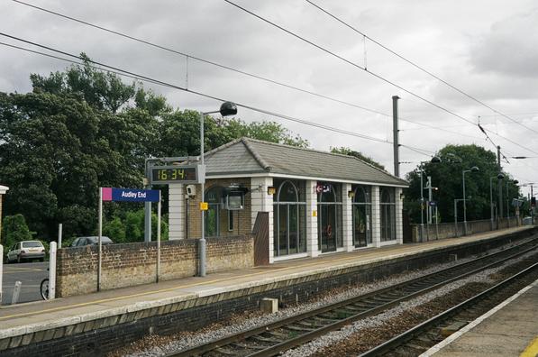 Audley End platform 1 and new
building