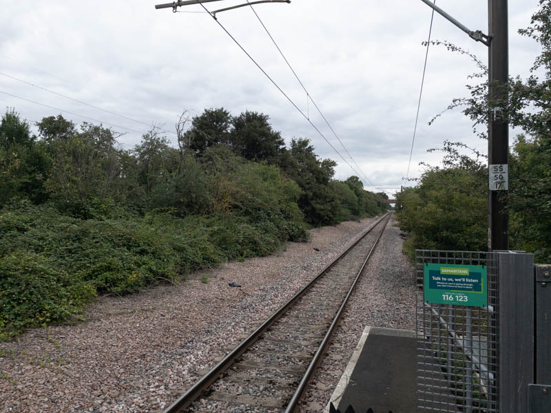 Looking west along the line