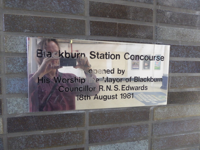 Blackburn Station Concourse opened
by His Worship The Mayor of Blackburn Councillor RNS Edwards 18th
August 1981