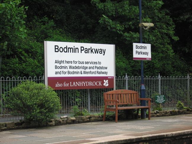 Bodmin Parkway sign