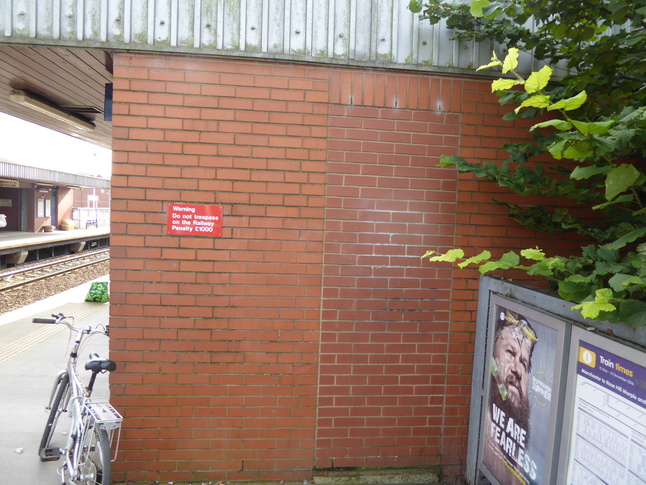Bredbury platform 1 building bricked-up door