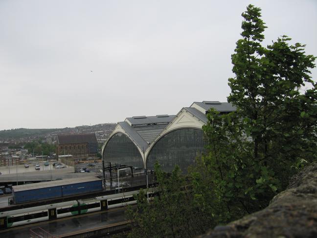 Brighton trainshed, high
angle