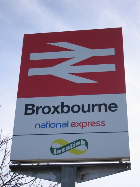 Broxbourne station sign