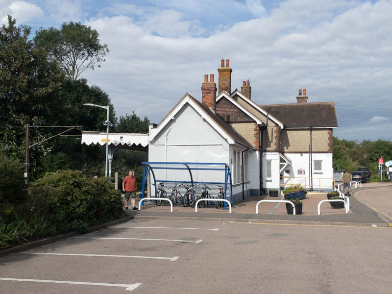 The exit from the platform to bike parking on the south side of the building