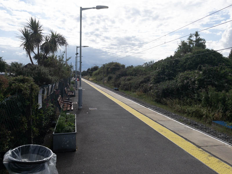 Looking south along the platform from the station building