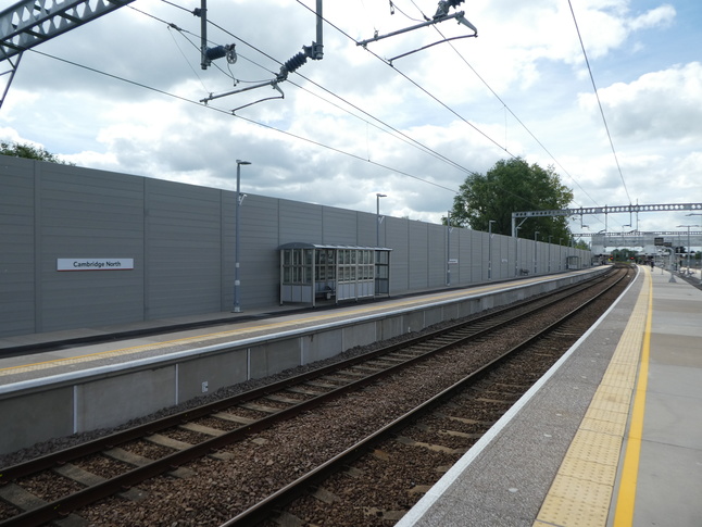 Cambridge North platform 1 looking south