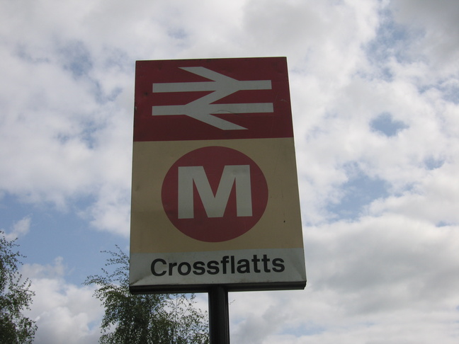 Crossflatts station sign