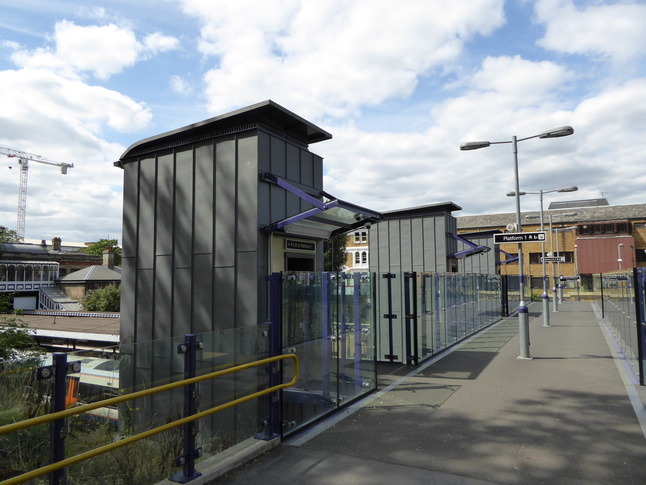 Denmark Hill on footbridge