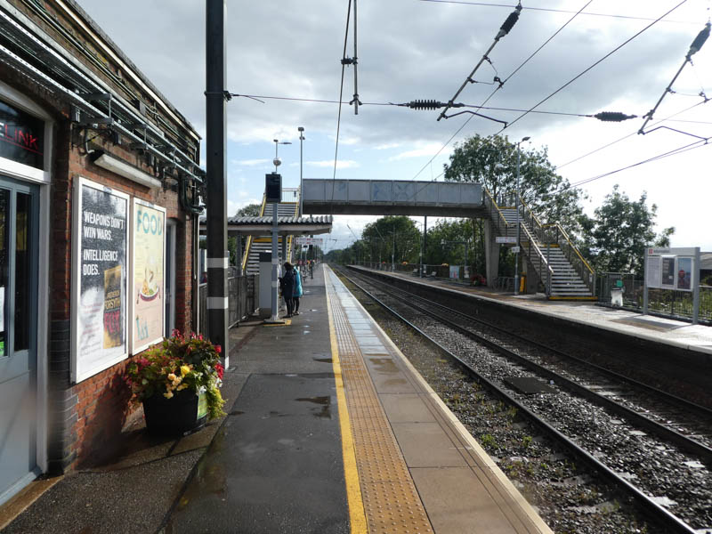 On platform 1 looking south at the footbridge