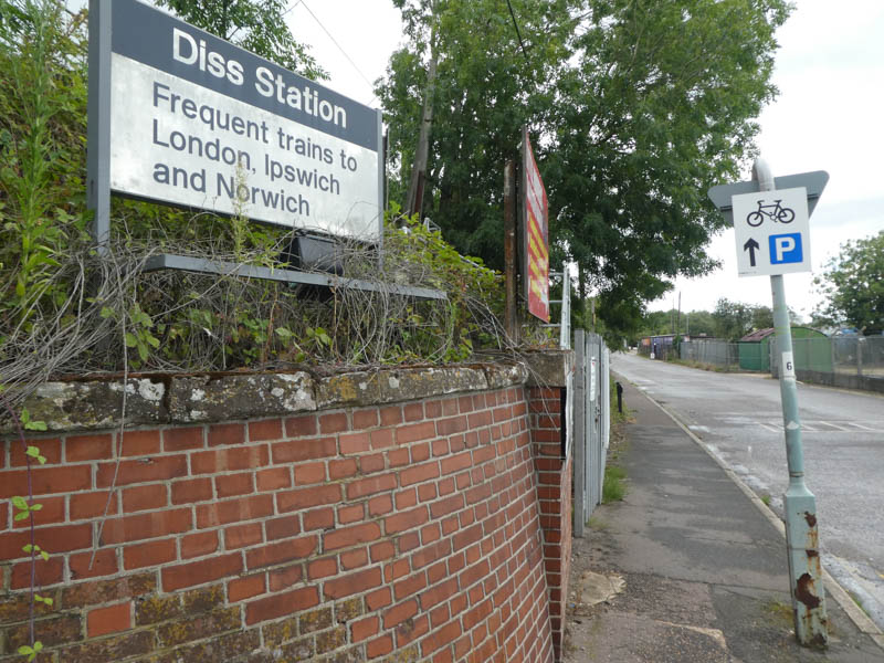 An old Regional Railways style sign at Diss