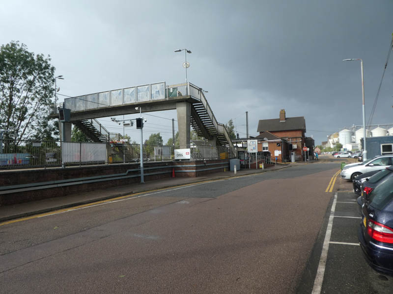 The side of the station building at Diss