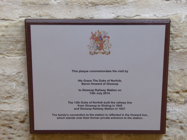 Glossop plaque marking Norfolk visit