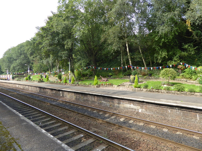 Hindley platform 1 garden from platform 2