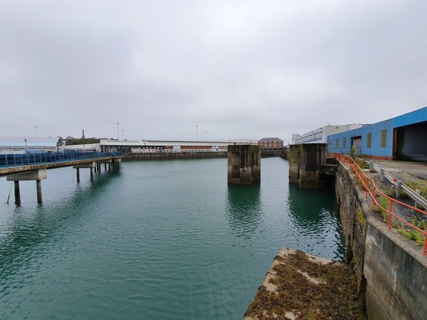 Holyhead looking across the water between the platforms