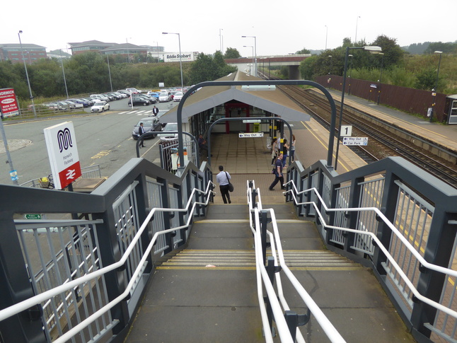 Horwich Parkway platform 1 footbridge exit