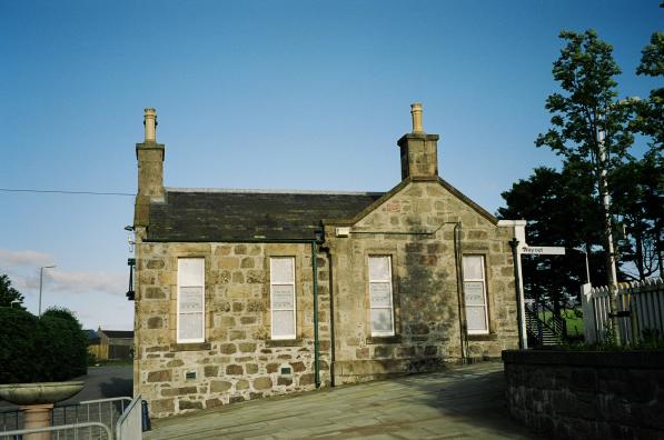 Insch Station building - side view