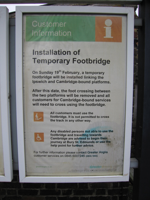 Kennett footbridge notice