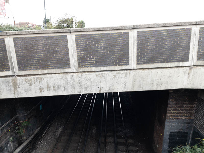 The road bridge just north of the footbridge