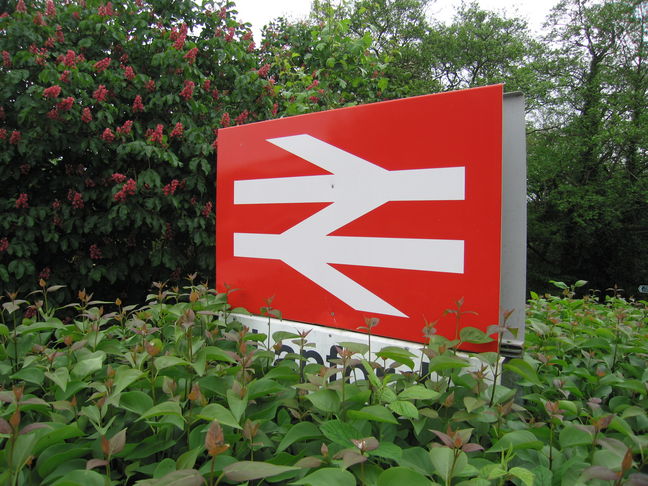 Lapford station sign